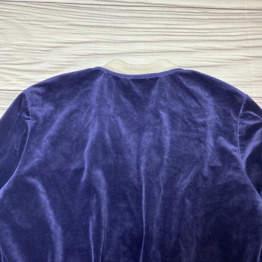 Brandy Melville Blue Velour Felix Bomber Jacket - Picture 13 of 14